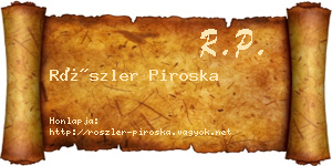 Röszler Piroska névjegykártya
